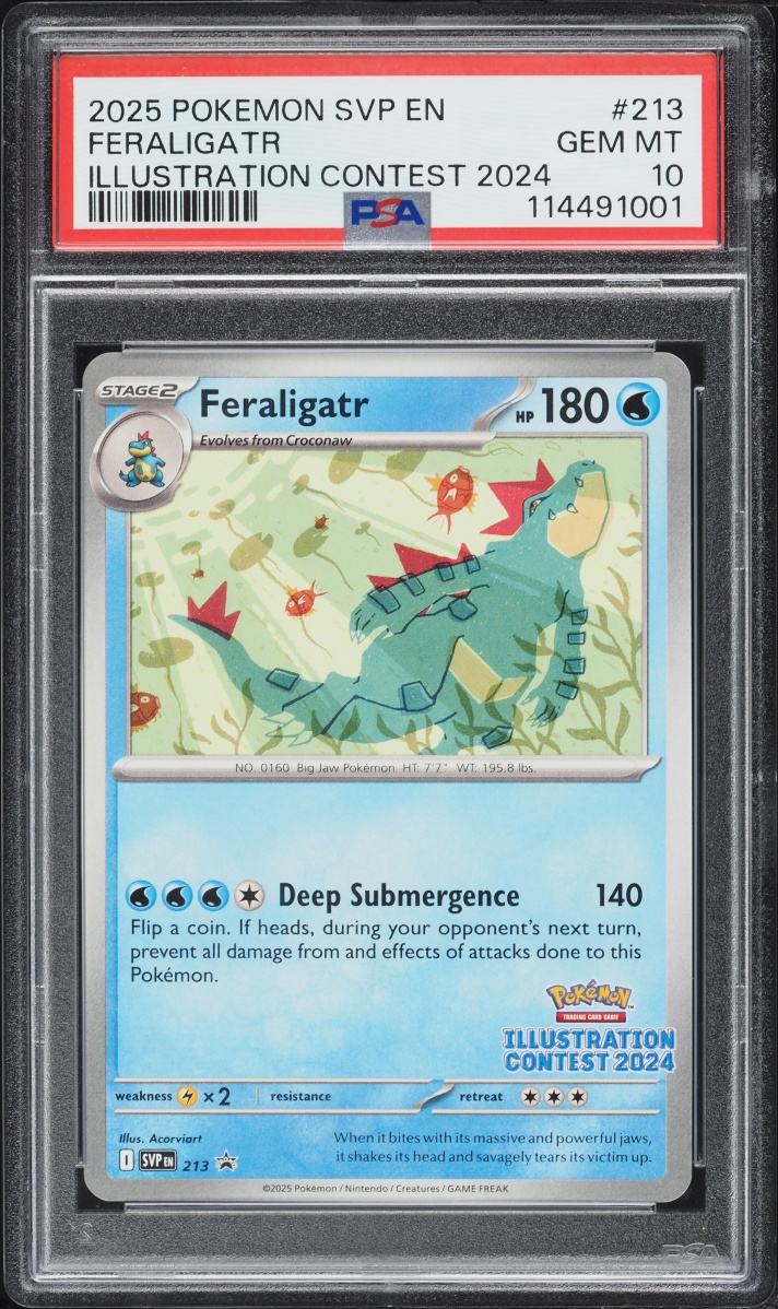 2025 Pokemon Scarlet & Violet Promo Illustration Contest Feraligatr #213 PSA 10 GEM MINT