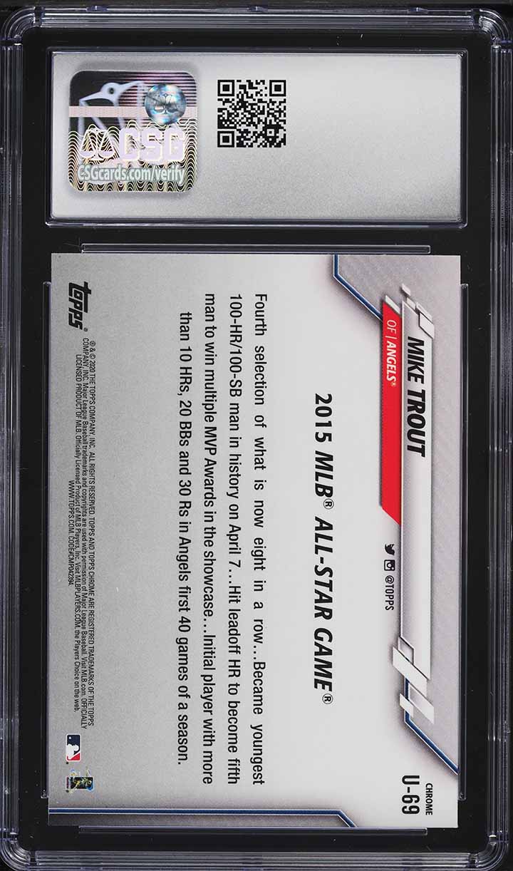 2020 Topps Chrome Update Mike Trout #U-69 CSG 10 GEM MINT