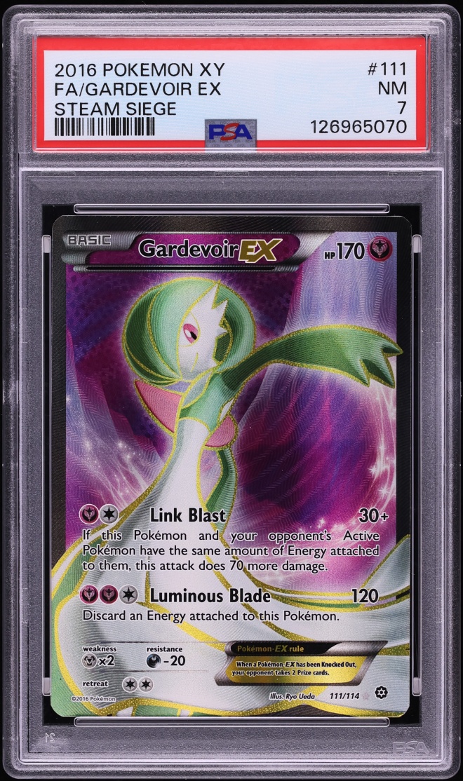 2016 Pokemon XY Steam Siege Gold Rare Gardevoir EX #111 PSA 7 NRMT