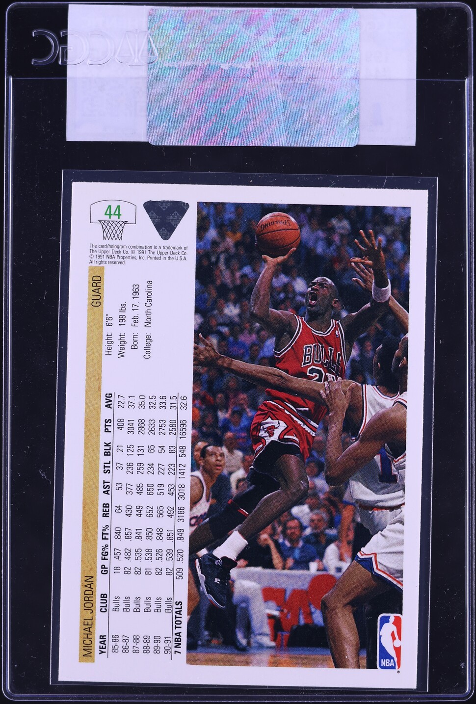1991 Upper Deck Basketball Michael Jordan #44 CGC AUTH