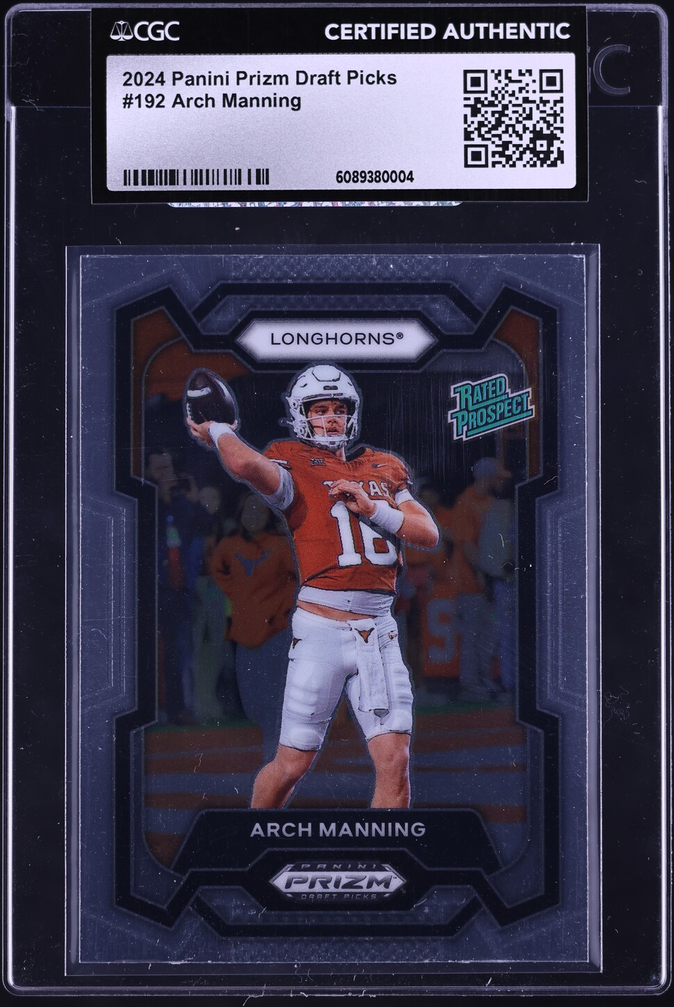 2024 Panini Prizm Draft Picks Arch Manning ROOKIE #192 CGC AUTH