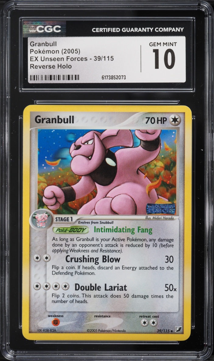 2005 Pokemon EX Unseen Forces Reverse Holo Granbull #39 CGC 10 GEM MINT