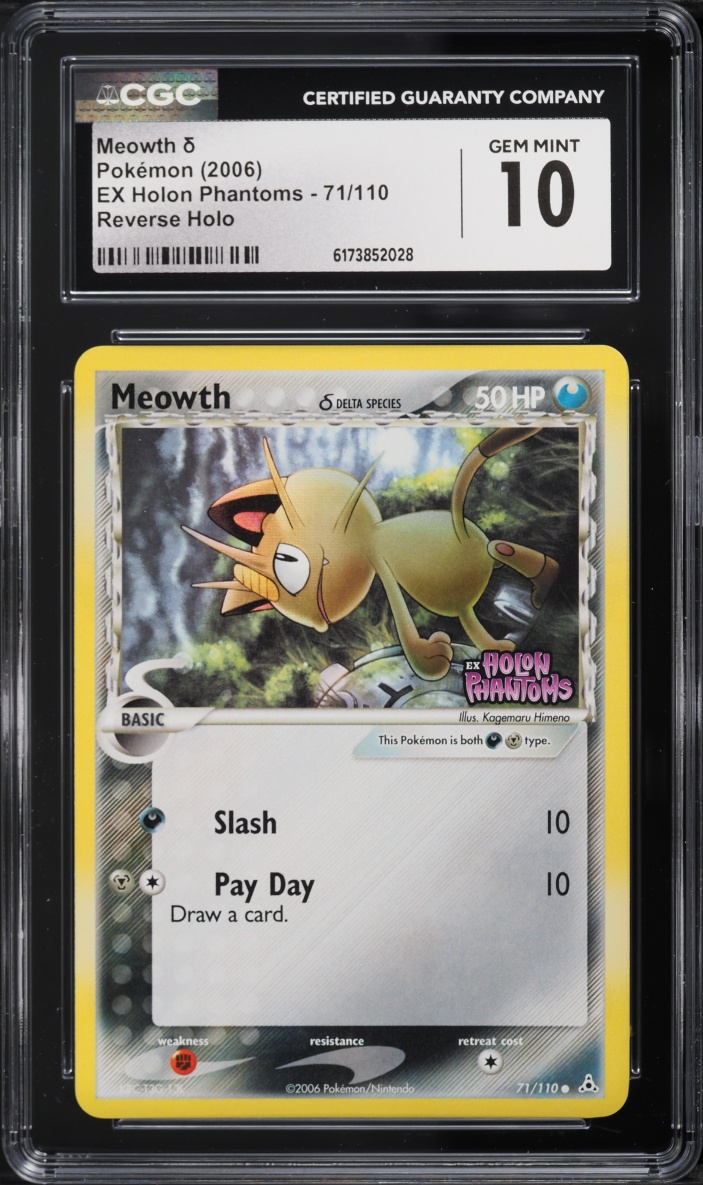 2006 Pokemon EX Holon Phantoms Reverse Holo Meowth #71 CGC 10 GEM MINT