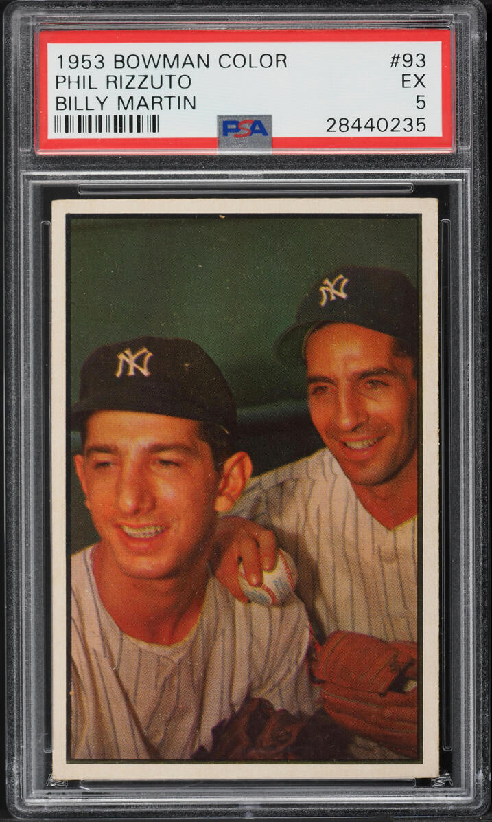 1953 Bowman Color Phil Rizzuto & Billy Martin #93 PSA 5 EX on Fanatics ...