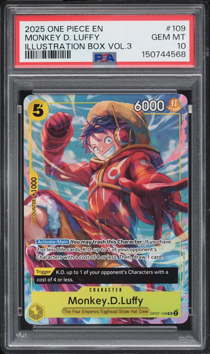 2025 One Piece Promo Illustration Box Volume 3 Monkey D. Luffy #OP07-109 PSA 10 GEM MINT