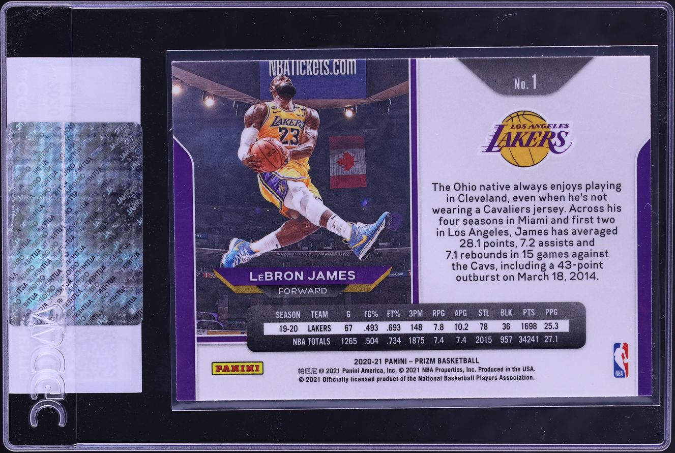 2020 Panini Prizm LeBron James #1 CGC AUTH