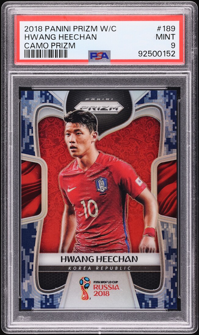 2018 Panini Prizm World Cup Camo Hwang Heechan /20 #189 PSA 9 MINT