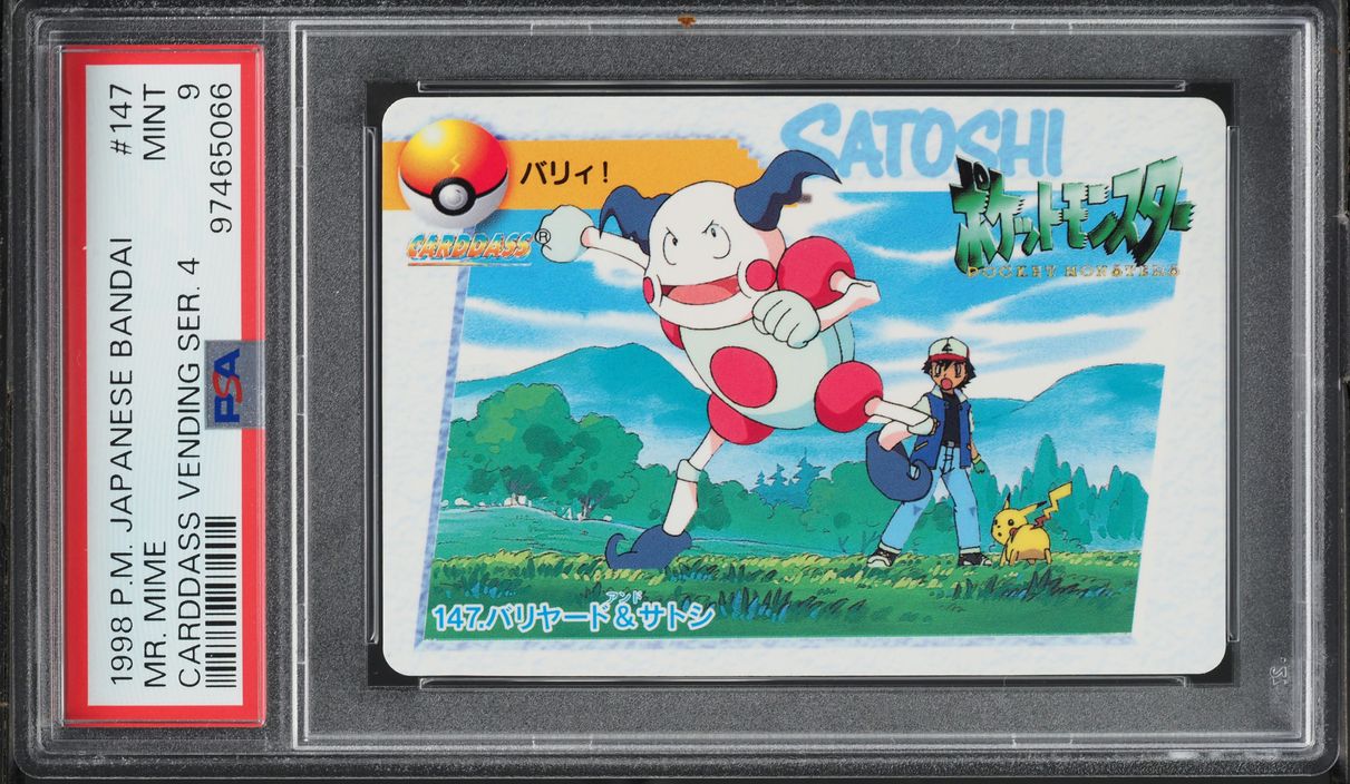 1998 Pokemon Japanese Bandai Carddass Vending Series 4 Mr. Mime #147 PSA 9 MINT