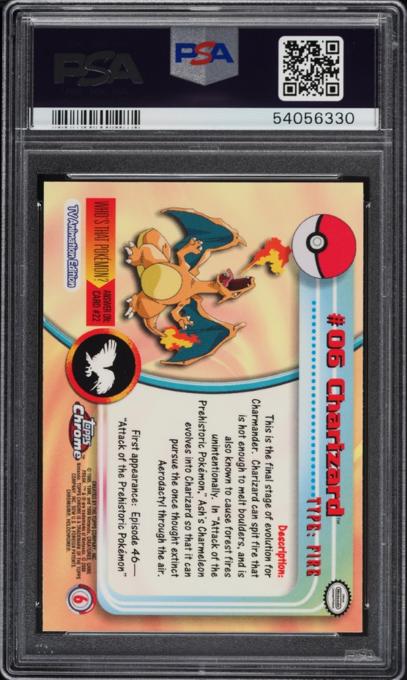 2000 Topps Chrome Pokemon Series 1 Charizard #6 PSA 9 MINT