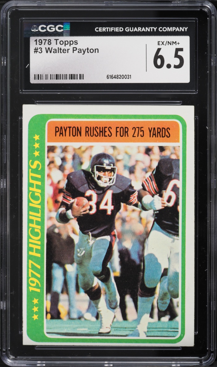 1978 Topps Football Walter Payton #3 CGC 6.5 EXMT+
