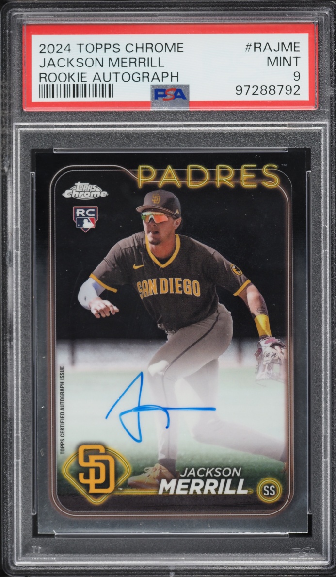 2024 Topps Chrome Jackson Merrill ROOKIE AUTO #RA-JME PSA 9 MINT