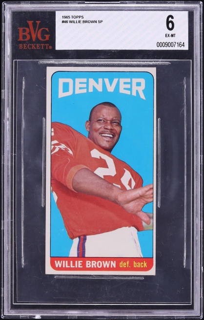 1965 Topps Football Willie Brown SP ROOKIE #46 BVG 6 EXMT