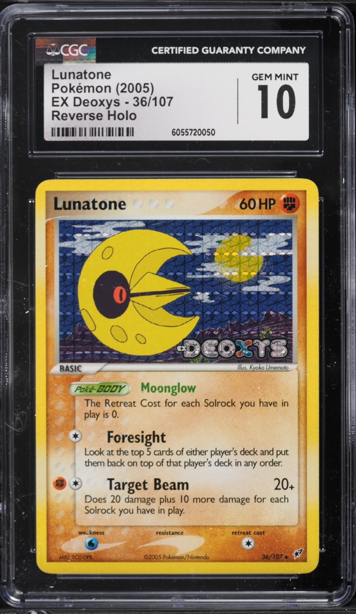 2005 Pokemon EX Deoxys Reverse Holo Lunatone #36 CGC 10 GEM MINT