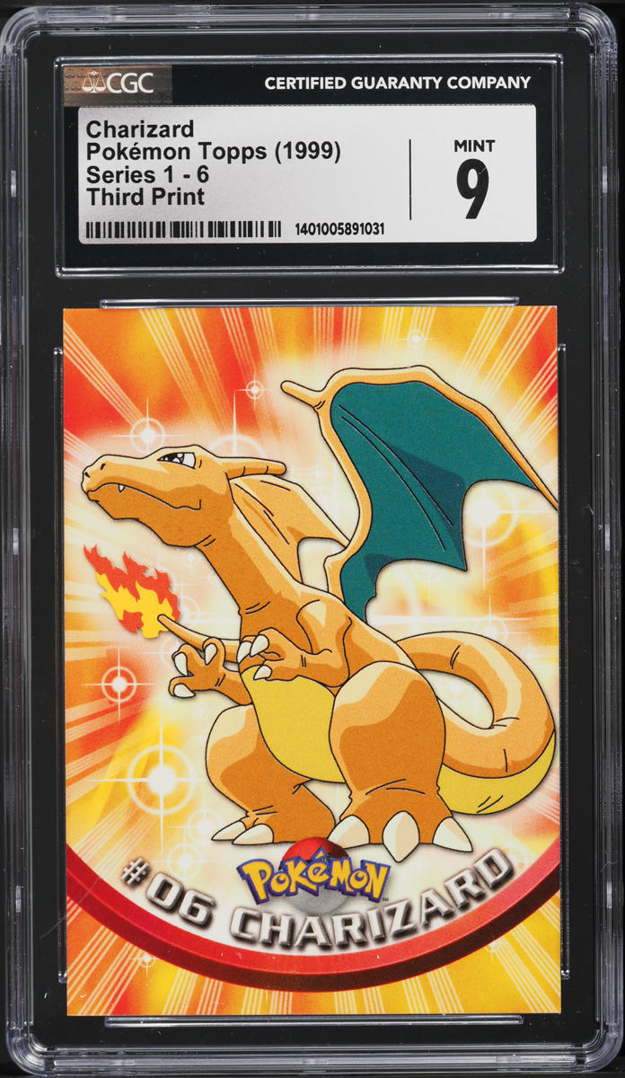 1999 Topps Pokemon TV Charizard #6 CGC 9 MINT on Fanatics Collect