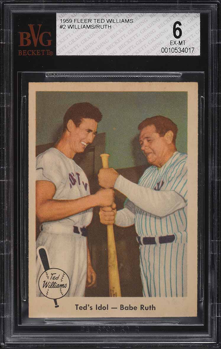 1959 Fleer Ted Williams Ted's Idol Babe Ruth #2 BVG 6 EXMT