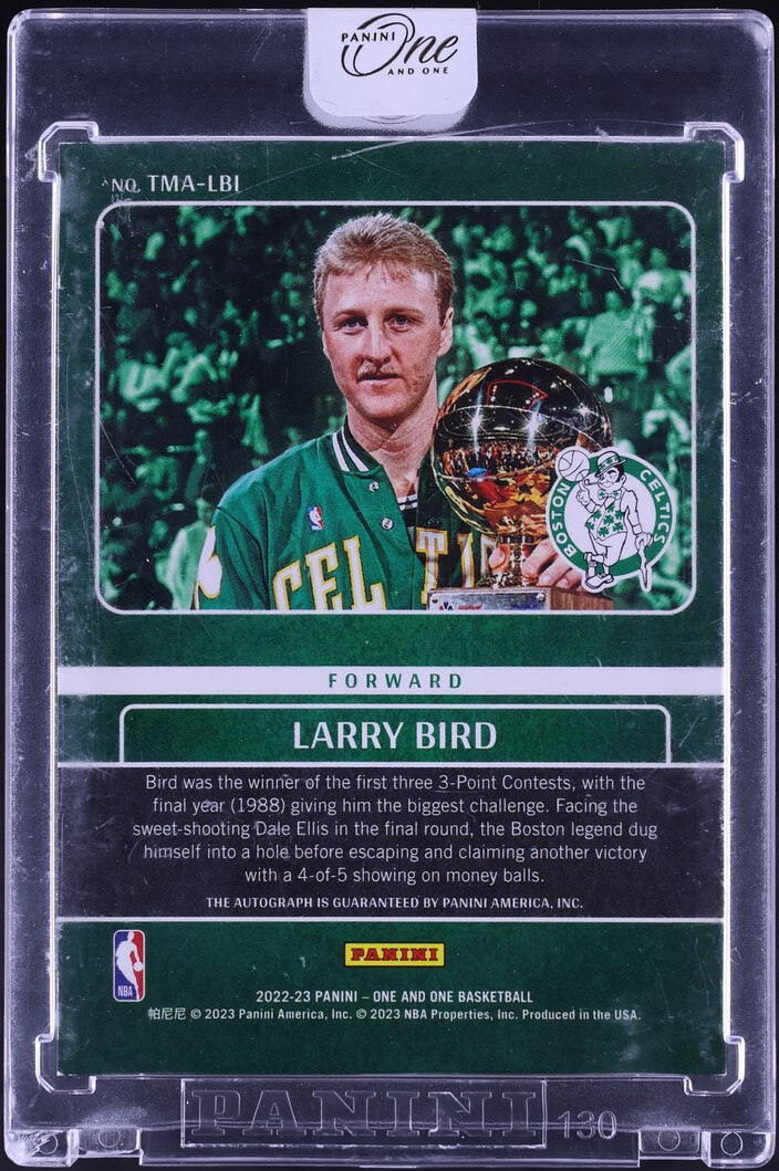 2022 Panini One And One Timeless Moments Red Larry Bird AUTO /25 #TMA-LBI - Photo 2