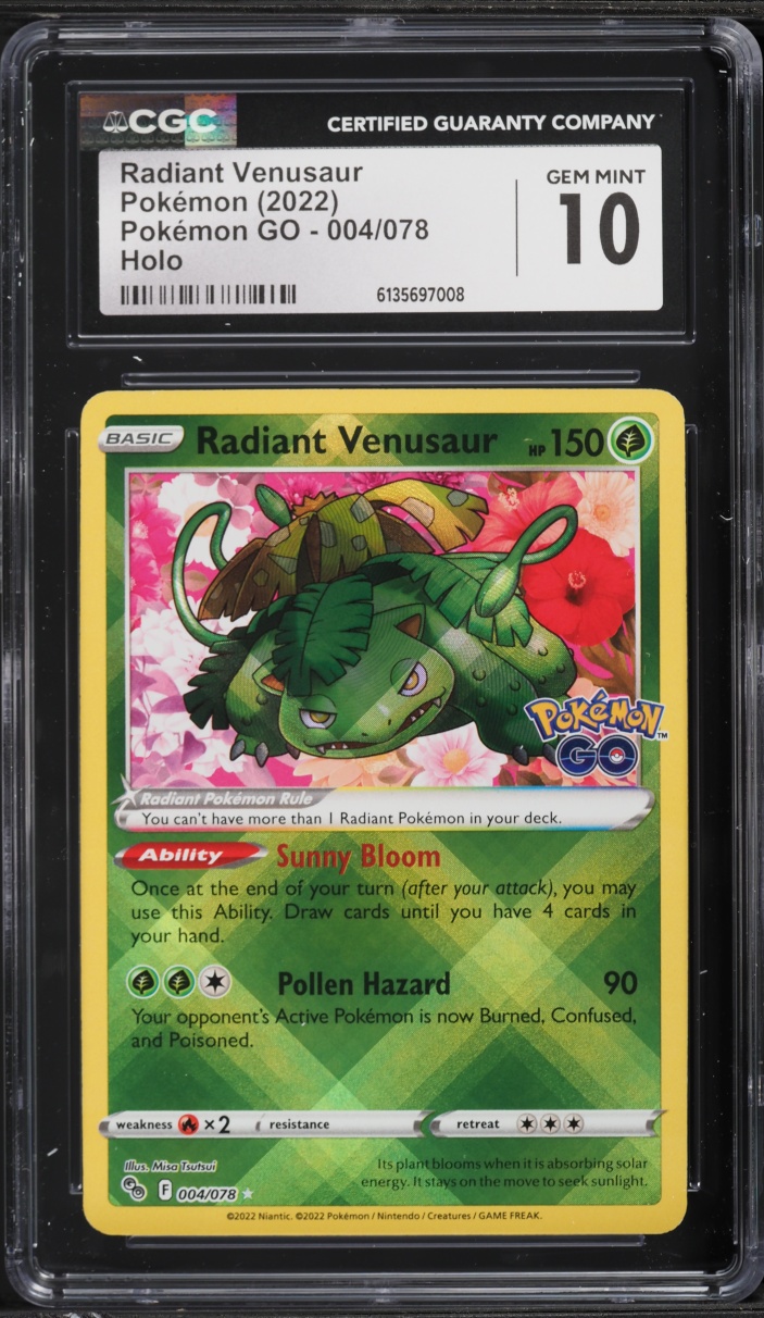 2022 Pokemon Sword & Shield GO Holo Radiant Venusaur #4 CGC 10 GEM MINT