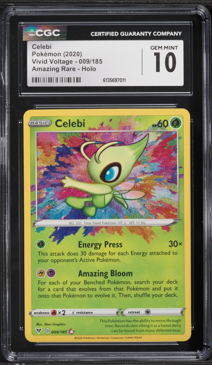 2020 Pokemon Sword & Shield Vivid Voltage Amazing Rare Celebi #9 CGC 10 GEM MINT