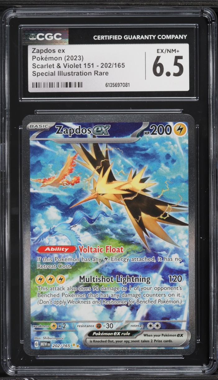 2023 Pokemon Scarlet & Violet 151 SIR Zapdos EX #202 CGC 6.5 EXMT+