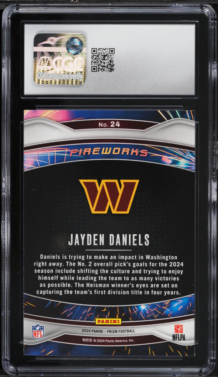 2024 Panini Prizm Fireworks Jayden Daniels ROOKIE #24 CGC 10 GEM MINT