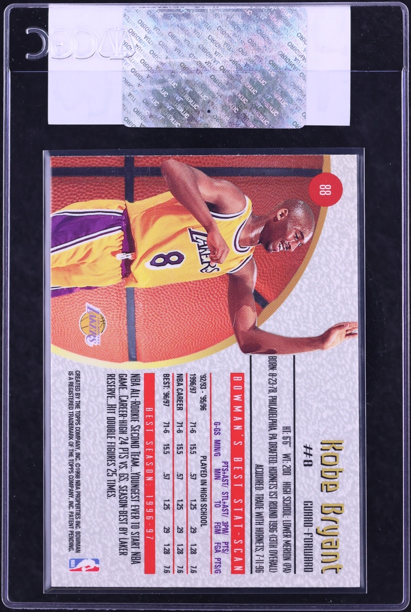 1997 Bowman's Best Kobe Bryant #88 CGC AUTH
