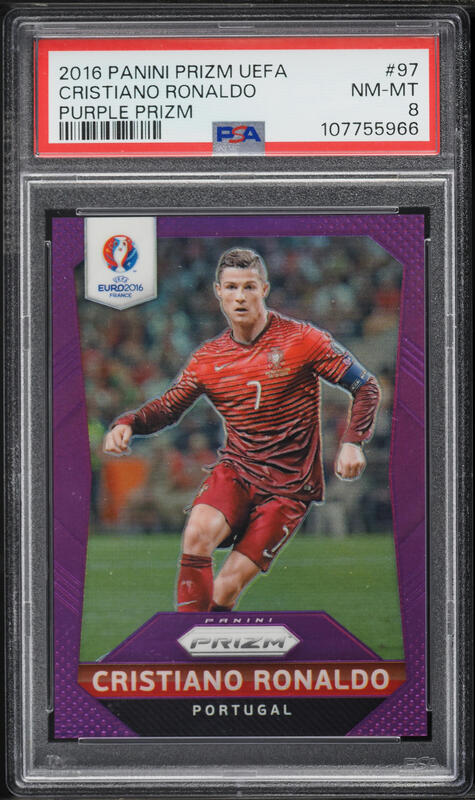 2016 Panini Prizm UEFA Blue Cristiano Ronaldo /249 #97 PSA 9 MINT