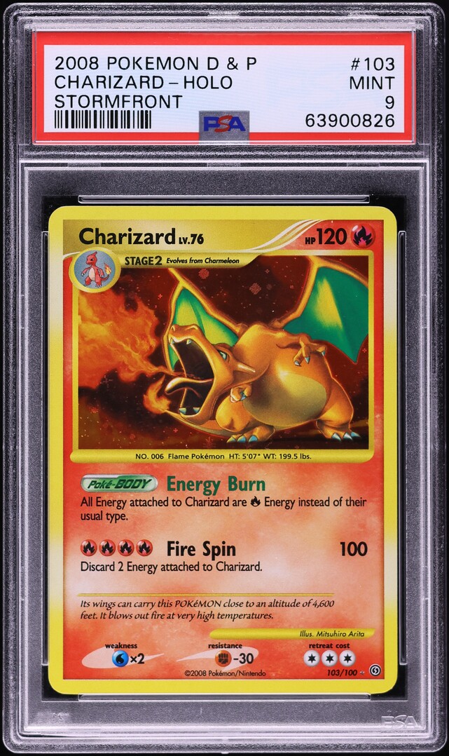 2008 Pokemon Diamond & Pearl Stormfront Holo Charizard #103 PSA 9 MINT