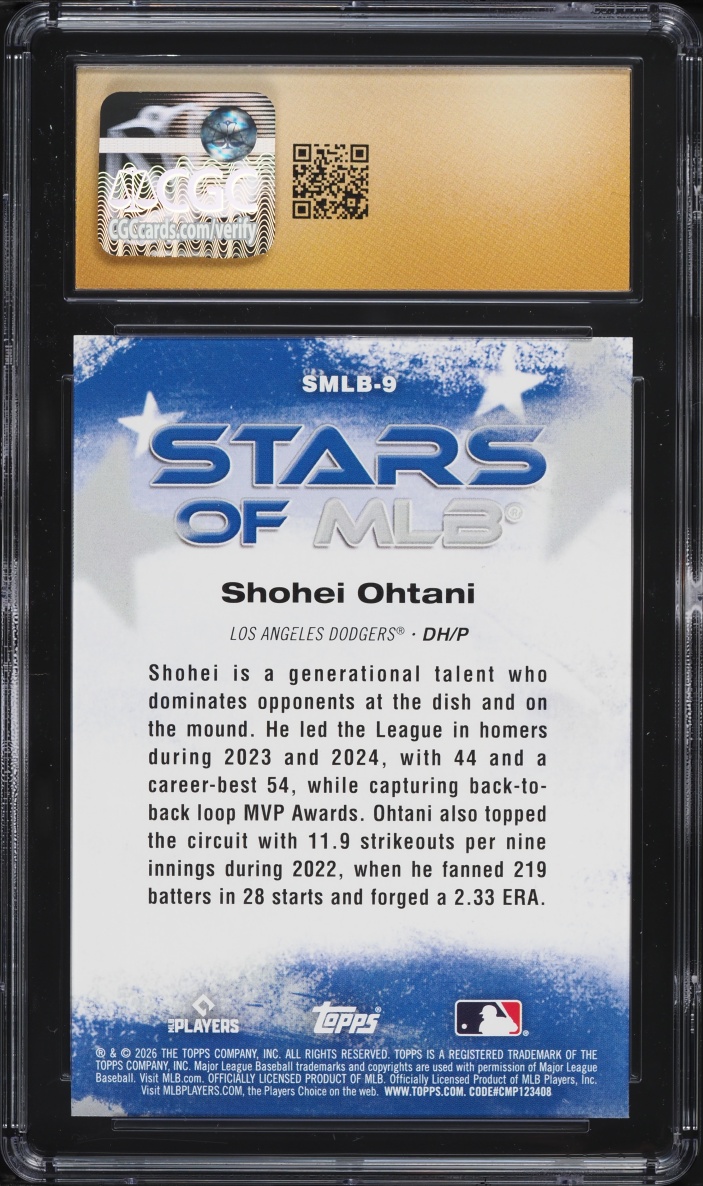 2026 Topps Stars Of MLB Shohei Ohtani #SMLB-9 CGC 10 PRISTINE