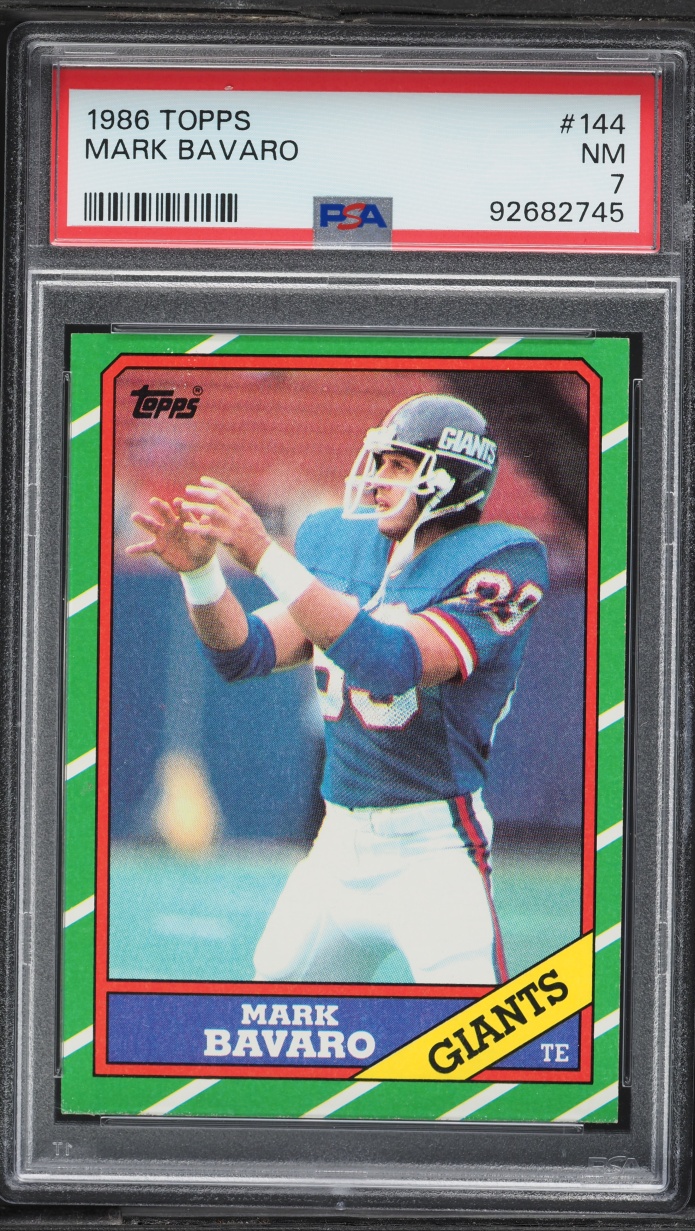 1986 Topps Football Mark Bavaro ROOKIE #144 PSA 7 NRMT