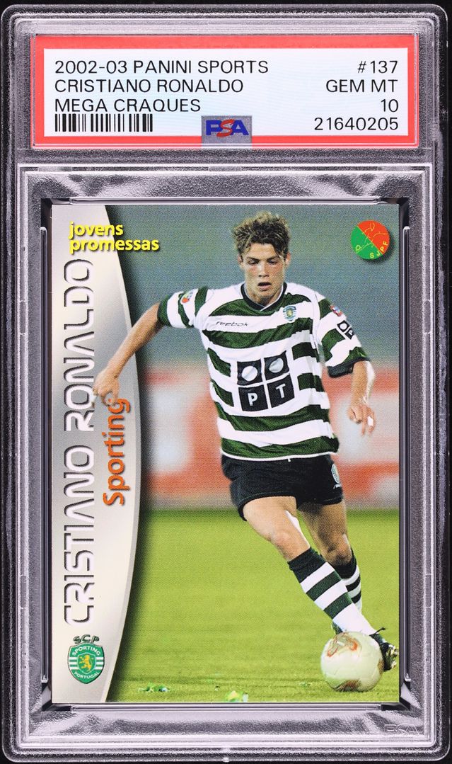 2003 Panini Sports Mega Craques Cristiano Ronaldo ROOKIE #137 PSA 10 GEM MINT