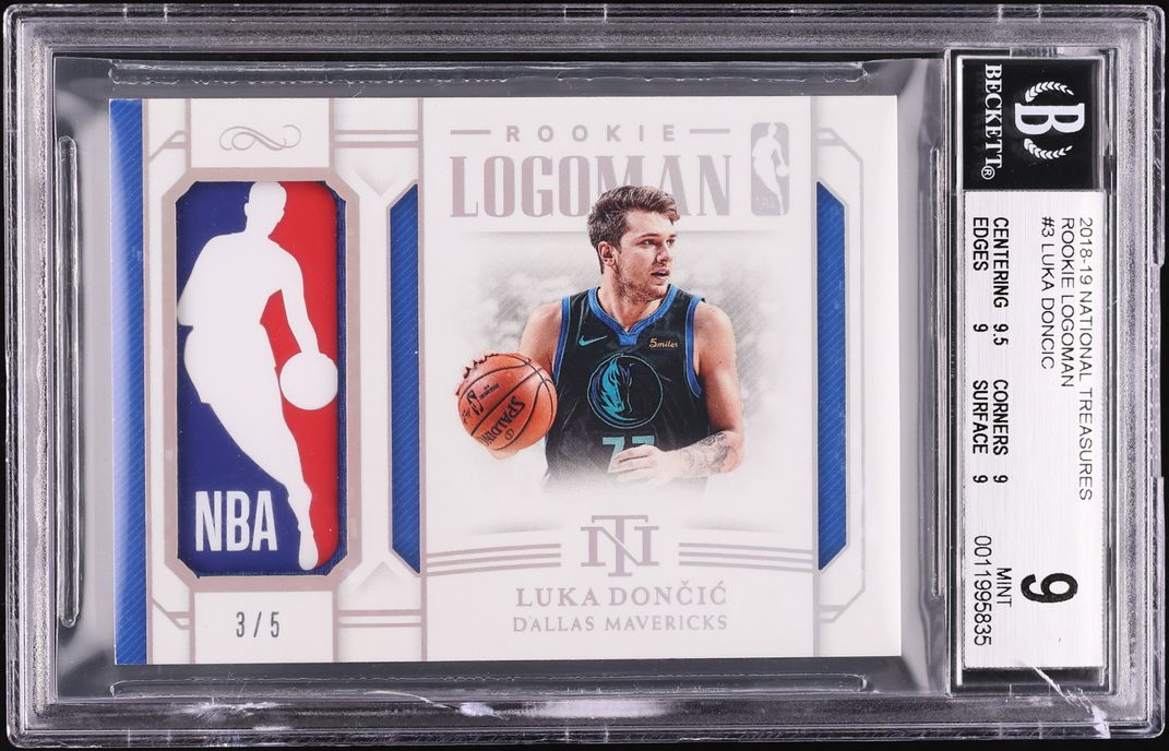 2018 National Treasures Luka Doncic ROOKIE NBA LOGOMAN PATCH /5 #RL-LD BGS 9 MINT
