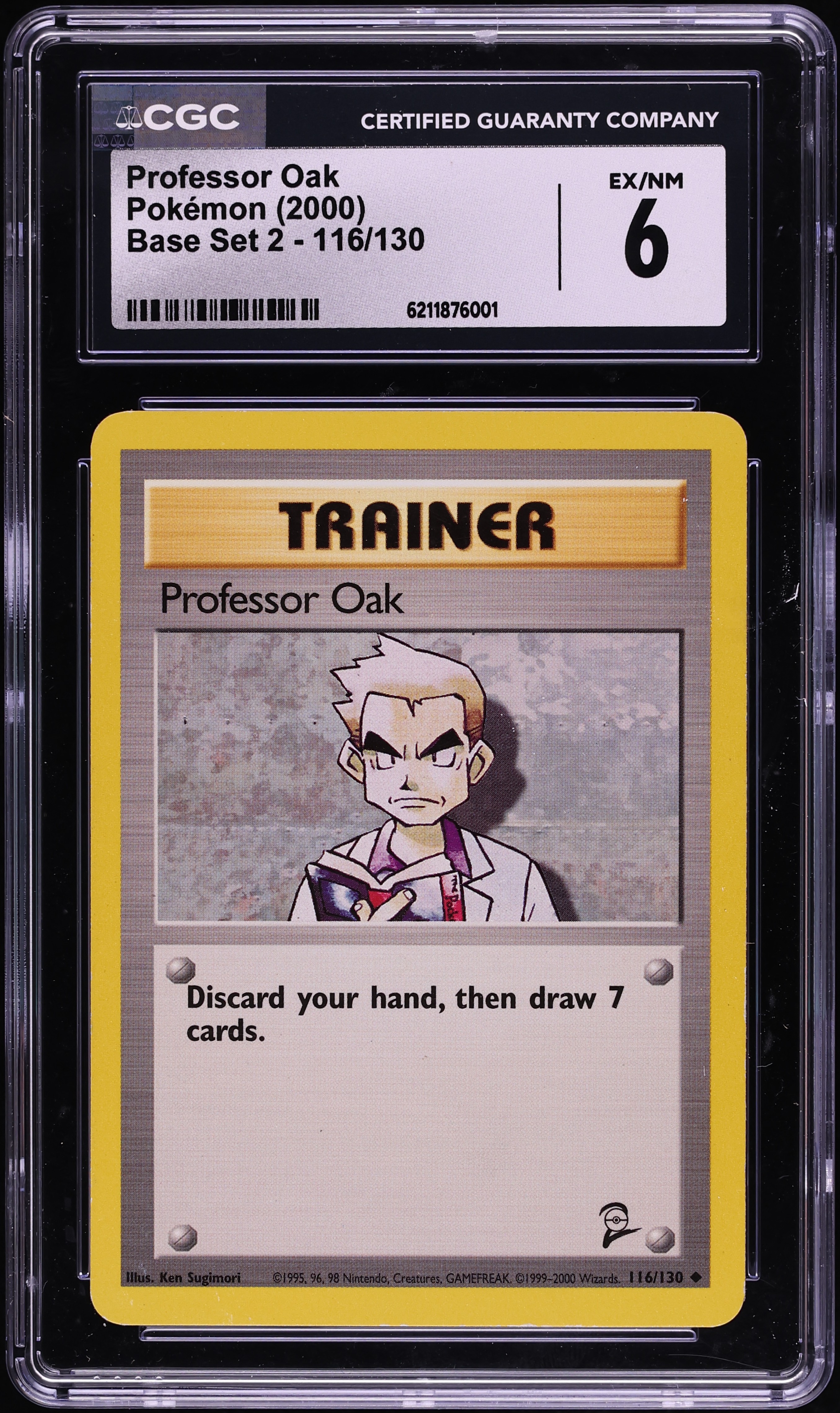 2000 Pokemon Base Set 2 Professor Oak #116 CGC 6 EXMT