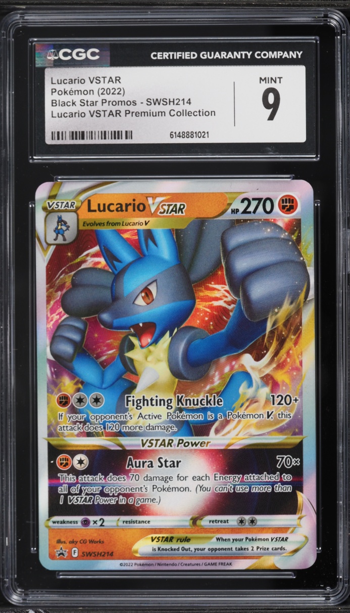 2022 Pokemon Sword & Shield Promo Premium Collection Holo Lucario VSTAR #SWSH214 CGC 9 MINT