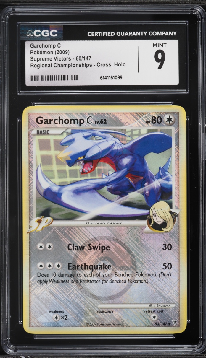 2009 Pokemon Platinum Supreme Victors Regional Championships Crosshatch Holo Garchomp C CGC 9
