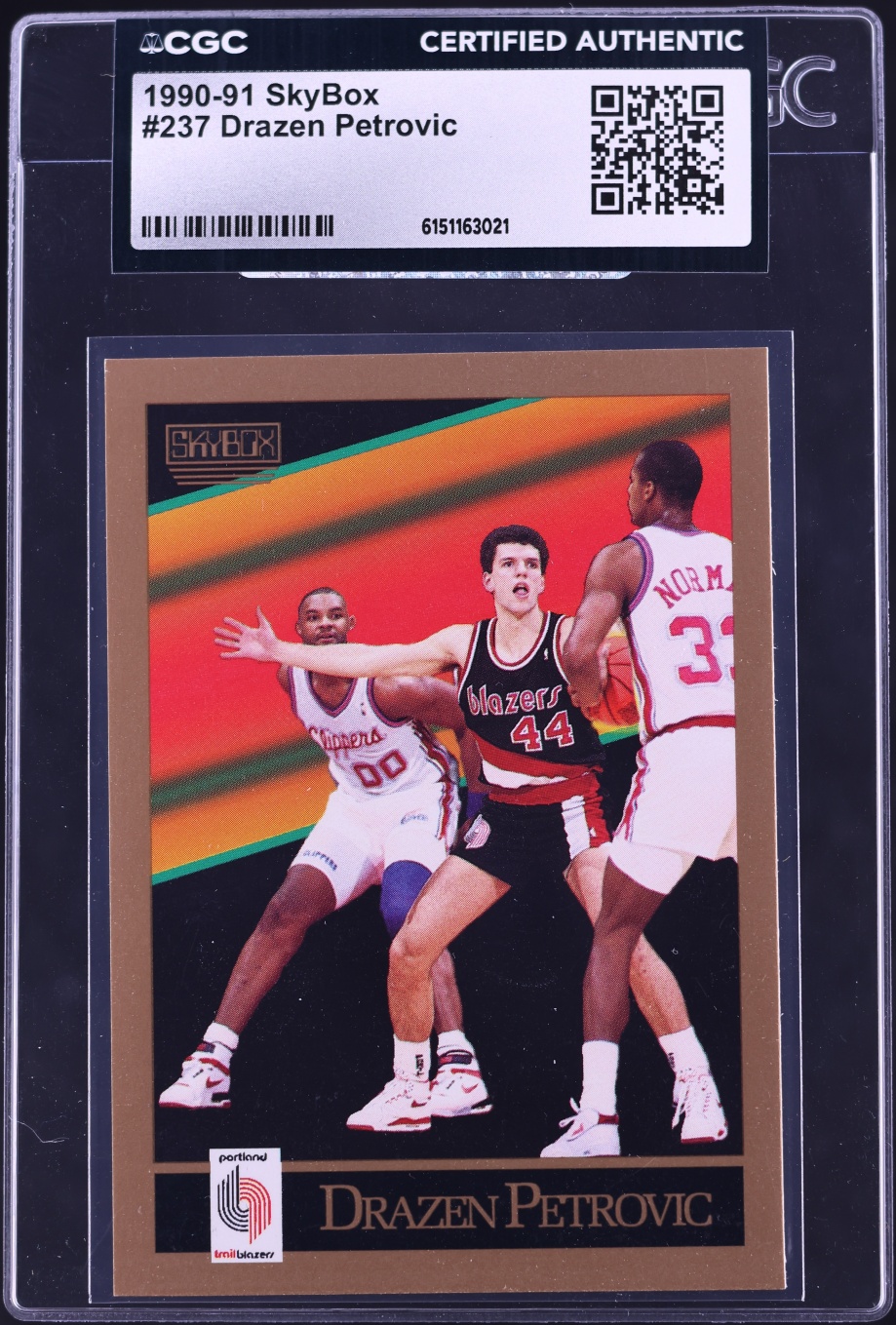 1990 Skybox Basketball Drazen Petrovic ROOKIE #237 CGC AUTH