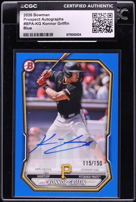 2026 Bowman Blue Konnor Griffin PROSPECT AUTO /150 #BPA-KG CGC AUTH