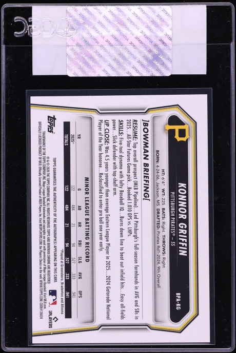 2026 Bowman Blue Konnor Griffin PROSPECT AUTO /150 #BPA-KG CGC AUTH