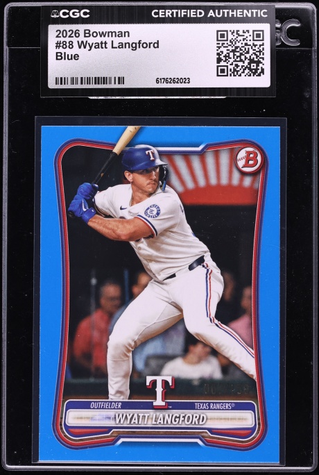 2026 Bowman Blue Wyatt Langford /150 #88 CGC AUTH
