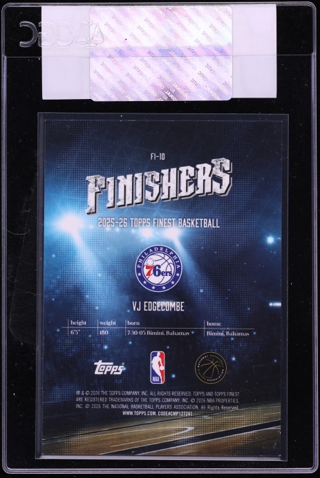 2025 Finest Finishers Blue Geometric Refractor VJ Edgecombe ROOKIE /75 #FI-10 CGC AUTH