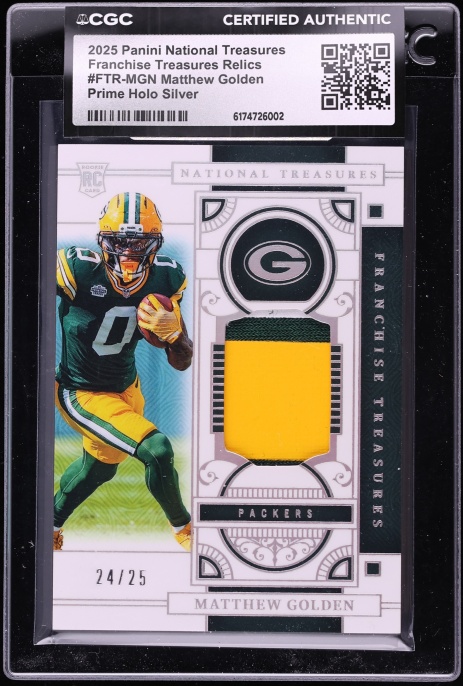 2025 National Treasures Franchise Relics Prime Holo Silver Matthew Golden PATCH /25 CGC AUTH