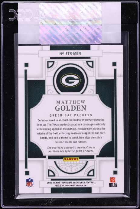 2025 National Treasures Franchise Relics Prime Holo Silver Matthew Golden PATCH /25 CGC AUTH