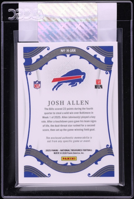 2025 National Treasures Heirlooms Relics Holo Gold Josh Allen PATCH /10 #H-JAN CGC AUTH