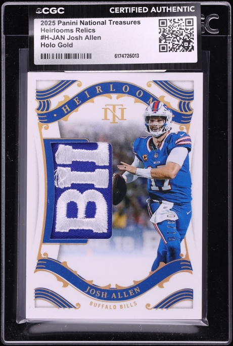2025 National Treasures Heirlooms Relics Holo Gold Josh Allen PATCH /10 #H-JAN CGC AUTH