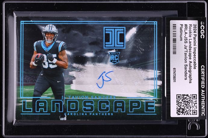 2024 Panini Impeccable Landscape Platinum Ja'Tavion Sanders ROOKIE AUTO 1/1 #RLA-JSS CGC AUTH