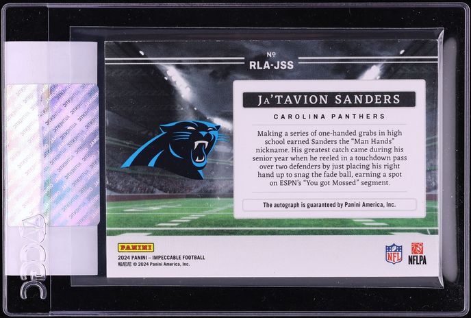 2024 Panini Impeccable Landscape Platinum Ja'Tavion Sanders ROOKIE AUTO 1/1 #RLA-JSS CGC AUTH