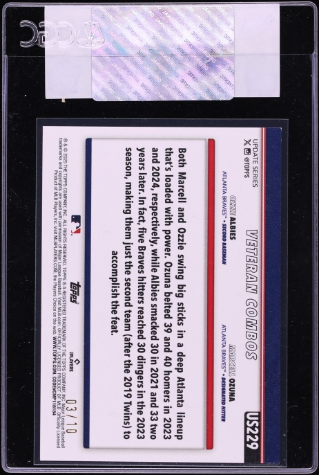 2025 Topps Update Black Holo Foil Power In Pairs /10 #US229 CGC AUTH