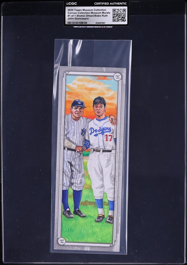 2025 Topps Museum Canvas Murals John Giancaspro Shohei Ohtani Babe Ruth AUTO 1/1 CGC AUTH