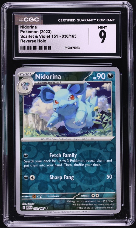 2023 Pokemon Scarlet & Violet 151 Reverse Holo Nidorina #30 CGC 9 MINT