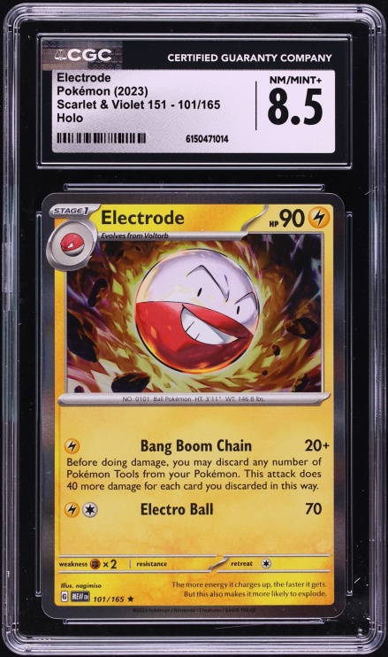 2023 Pokemon Scarlet & Violet 151 Holo Electrode #101 CGC 8.5 NM-MT+