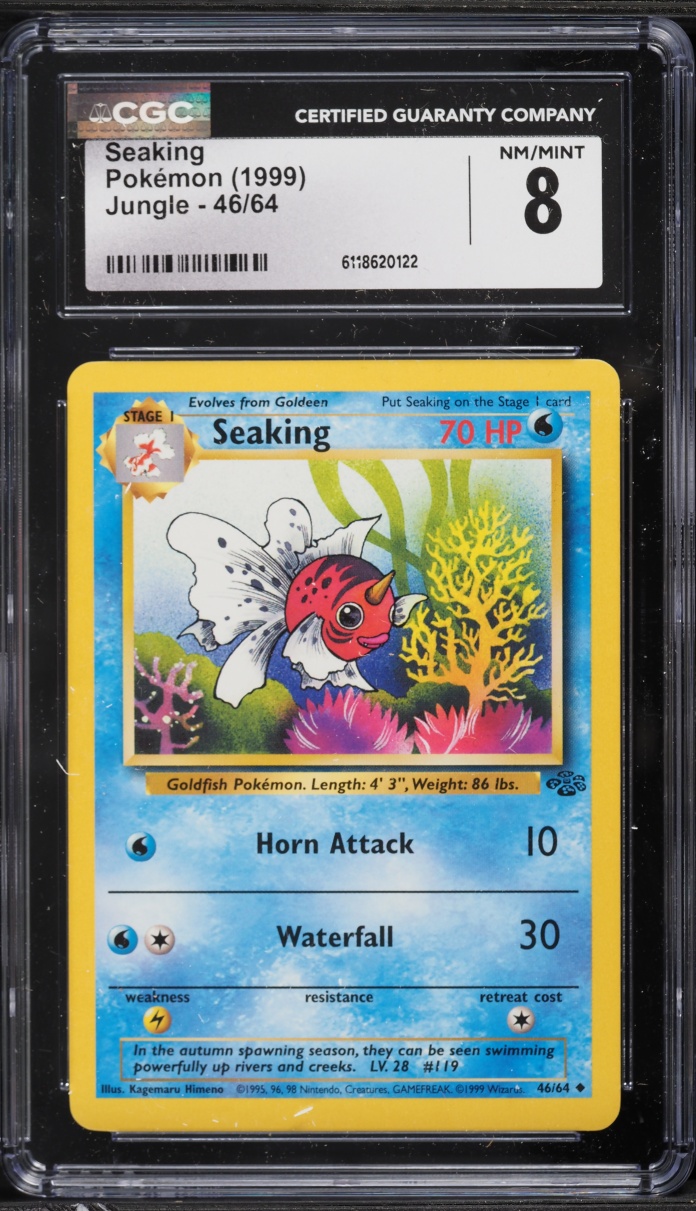 1999 Pokemon Jungle Seaking #46 CGC 8 NM-MT